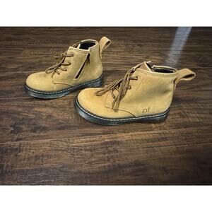 Piper Finn Combat Brown Boots Tan Leather High Top Kids Size 12